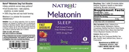 Label for Melatonin 3 mg Strawberry