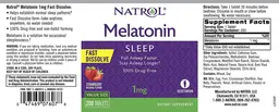 Label for Melatonin 1 mg Strawberry