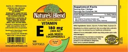 Label for Vitamin E 180 mg (400 IU) with Mixed Tocopherols
