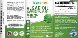 Label for Algae Oil 1400 mg
