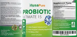 Label for Probiotic Ultimate 15