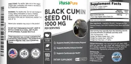 Label for Black Seed Oil 1000 mg