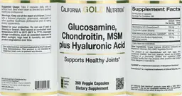 Label for Glucosamine, Chondroitin, MSM plus Hyaluronic Acid