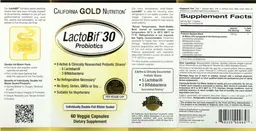 Label for LactoBif 30 Probiotics 30 Billion CFU