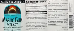 Label for Mastic Gum Extract 500 mg