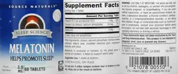 Label for Melatonin 3.0 mg