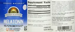 Label for Melatonin 2.5 mg Orange Flavor
