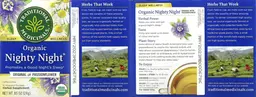 Label for Organic Nighty Night Original with Passionflower