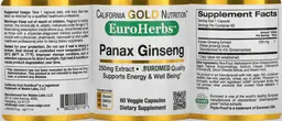 Label for Panax Ginseng 250 mg