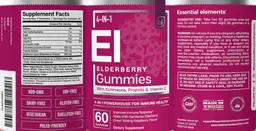 Label for ElderBerry Gummies Raspberry