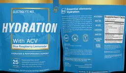 Label for Hydration Blue Raspberry Lemonade