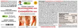 Label for Glucosamine 1500 with Chondroitin 1200