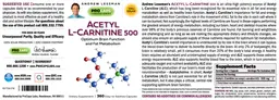 Label for Acetyl L-Carnitine 500