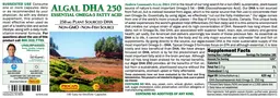 Label for Algal DHA 250
