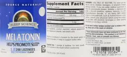 Label for Melatonin 5.0 mg Peppermint Flavor