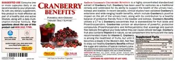 Label for Cranberry Benefits