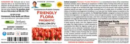 Label for Friendly Flora Probiotic 10 Billion CFU