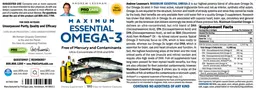 Label for Maximum Essential Omega-3