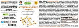 Label for Vitamin K2 MK-7 120 mcg