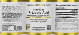 Label for Stabilized R-Lipoic Acid