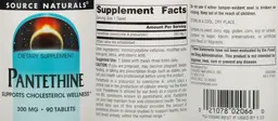 Label for Pantethine 300 mg