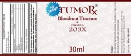 Label for Bloodroot Tincture & Formula 203X
