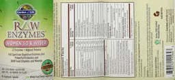 Label for Raw Enzymes Women 50 & Wiser