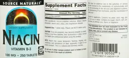 Label for Niacin 100 mg
