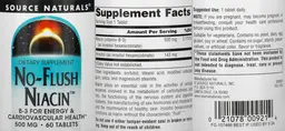 Label for No-Flush Niacin 500 mg