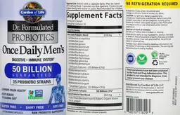 Label for Once Daily Men's 50 Billion Guaranteed