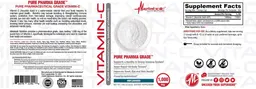 Label for Vitamin-C 1,000 mg Unflavored