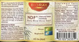 Label for NDF Natural Detox Formula