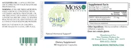 Label for DHEA 25 mg
