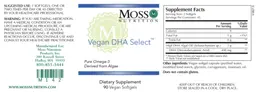 Label for Vegan DHA Select