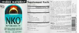 Label for NKO Neptune Krill Oil 500 mg