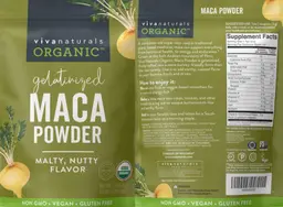 Label for Maca Powder Malty, Nutty Flavor