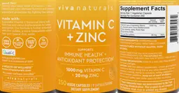 Label for Vitamin C + Zinc