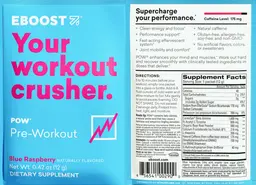 Label for POW Blue Raspberry