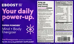 Label for Super Powder Acai Pomegranate