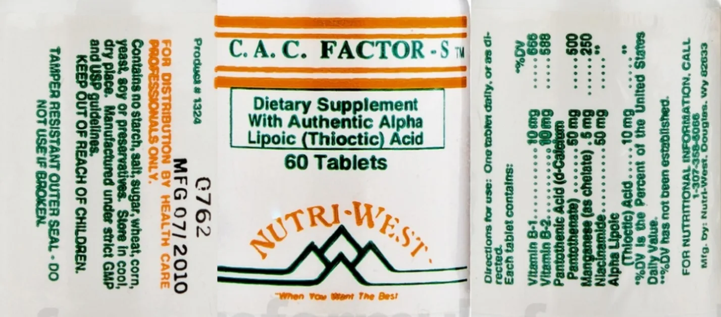 Label for C.A.C. Factor - S