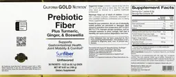Label for Prebiotic Fiber Unflavored