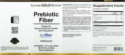 Label for Prebiotic Fiber Unflavored