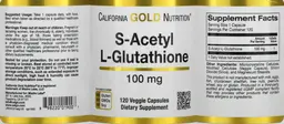 Label for S-Acetyl L-Glutathione 100 mg