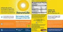 Label for Norwegian Gold Omega-3 Fish Oil Super Critical Omega 950 mg
