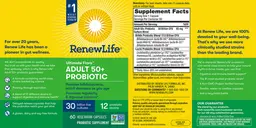 Label for Ultimate Flora Adult 50+ Probiotic
