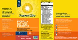Label for Ultimate Flora Everyday Go-Pack Probiotic