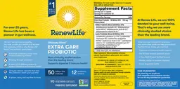 Label for Ultimate Flora Extra Care Probiotic