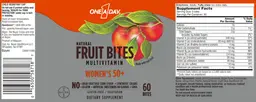 Label for Women's 50+ Natural Fruit Bites Multivitamin