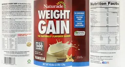 Label for Weight Gain Vanilla