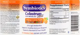 Label for Colostrum Plus Chewables Orange Creme Flavor